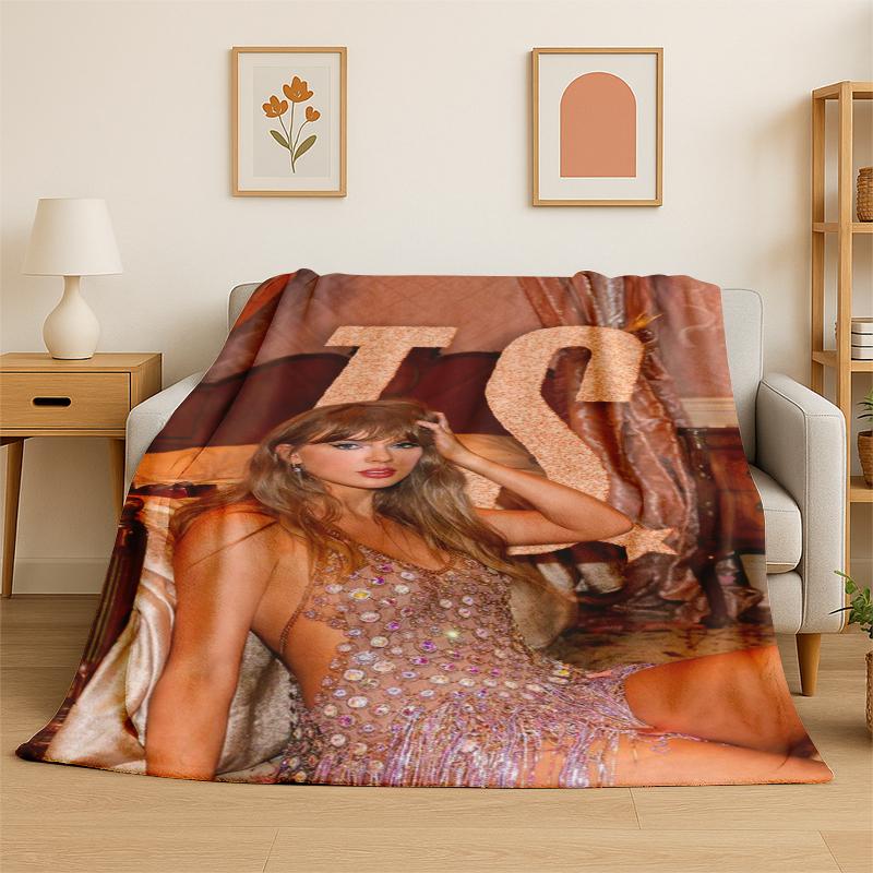 Singer TTaylor Singer Music Flannel Blanket Soft Warm Throw Blanket for Bedroom Living Room Bed Travel Camping Picnic Gift