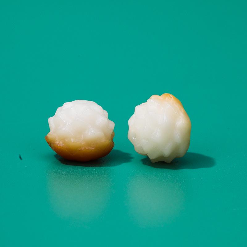 Handmade Exquisite Lotus Lion Root Carving Bracelet Kit with Lucky Charm Bag