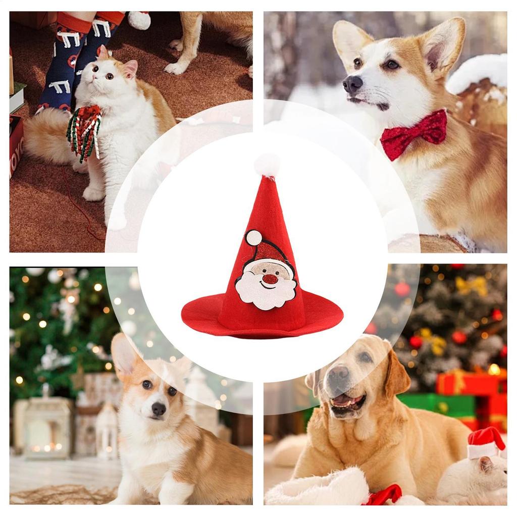Christmas Pet Hat Funny Festive Warm Headwear Pet Festive Outfit Winter Hat For Celebration Party Winter Event Photoshoot
