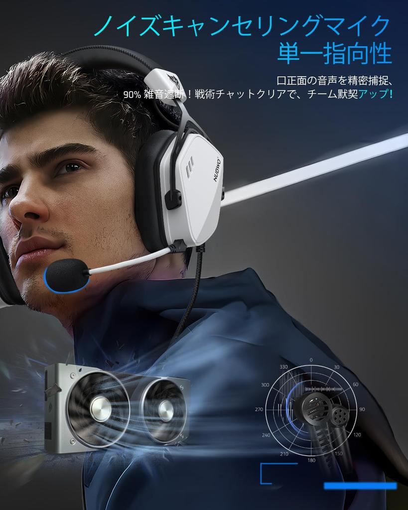 NUBWO Gaming USB Surround FPS Headset with Unidirectional Compatible with and Xbox Headset, Wired, 7.1 Sound, Microphone, PC, PS4, PS5,