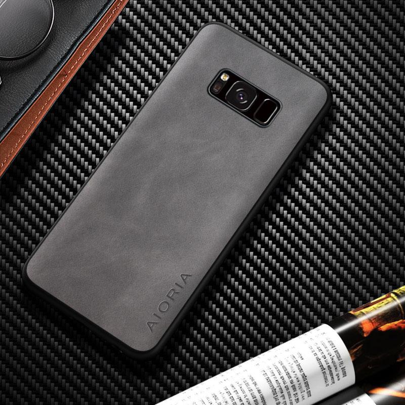 Leather Case For Samsung Galaxy S8 S9 Plus Funda Silky Feel Fingerprint Proof Durable Phone Cover Coque