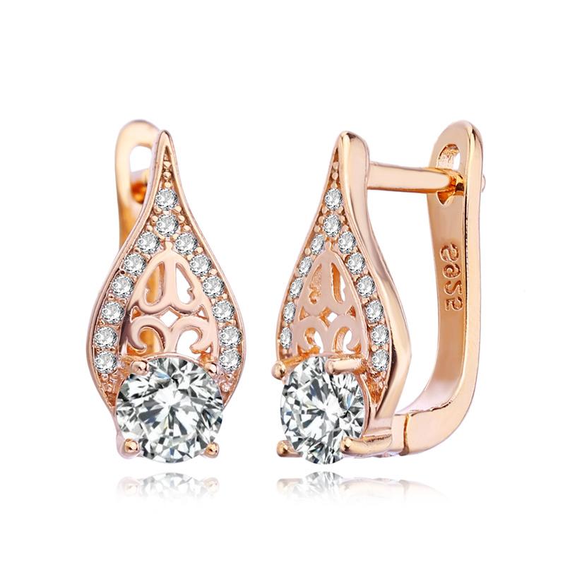 

Серьги-клипсы MINTHA, модные свадебные повседневные модные ювелирные изделия цвета розового золота, серьги с кубическим цирконием для женщин, свадебные серьги A