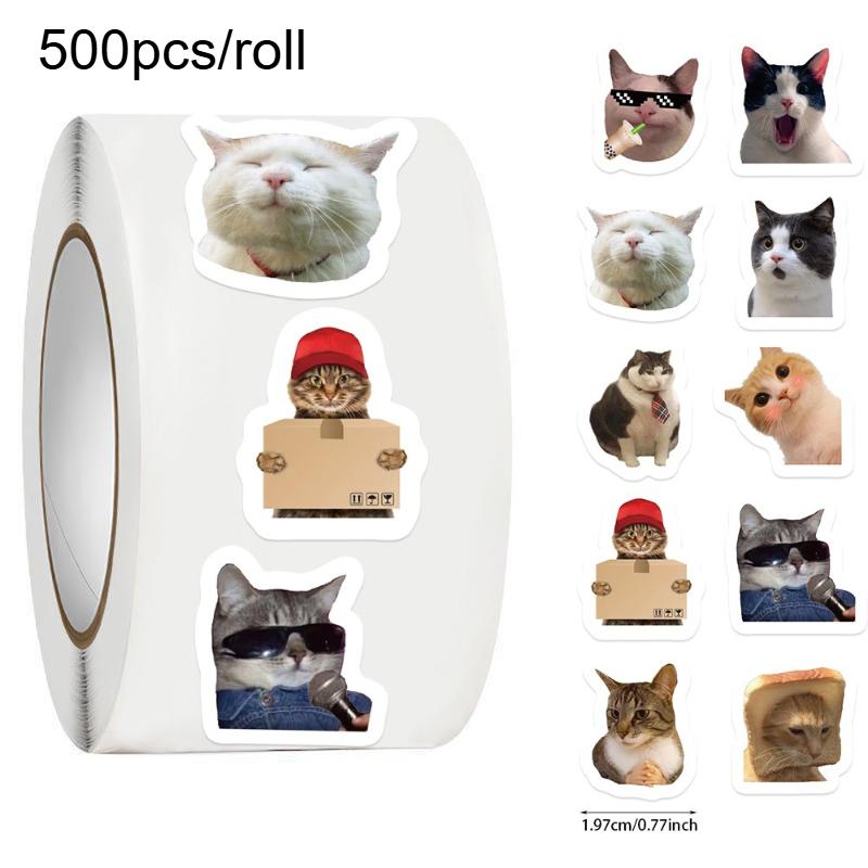 500pcs/roll Dachshund Decorative Stickers Cute Cat Laptop Water Bottle Phone Case Home Decoration Ideal for Adults Animal Lovers