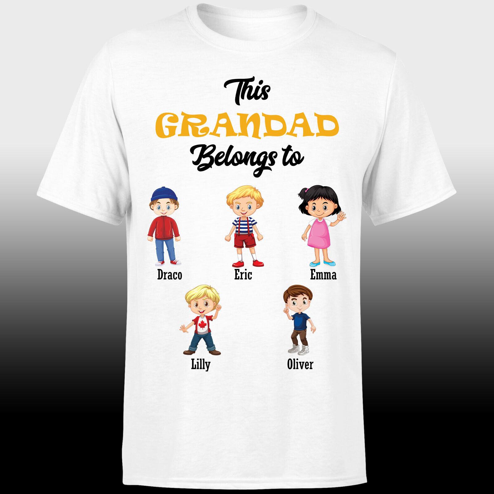 This Grandad Belongs To Personalized T Shirt Mens Womens Tees Top For Grandpa Gift For Dad Or P1 A M