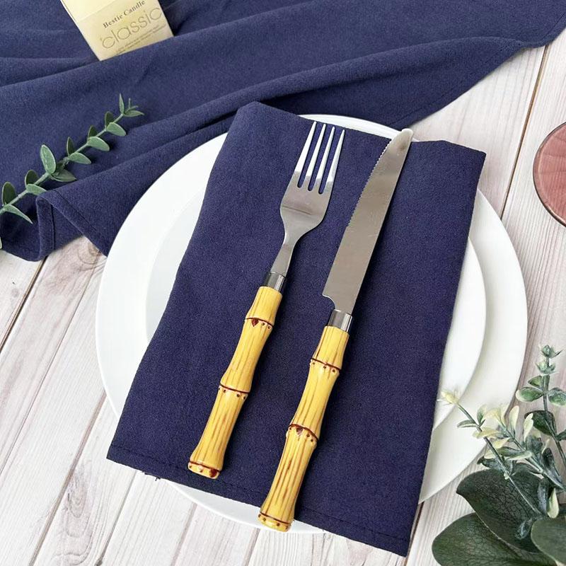 50Pcs 40X40CM 100% Cotton Cloth Napkins Napkin Reusable Weddings Party Baby shower Christmas Table Decoration Retro napkins