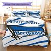 Hertha BSC Custom Name Pattern Bedding,Quilt Set Quilt Cover Pillowcase Home Birthday Gift(1 * Duvet Cover + 2 * Pillowcase, Without Core)