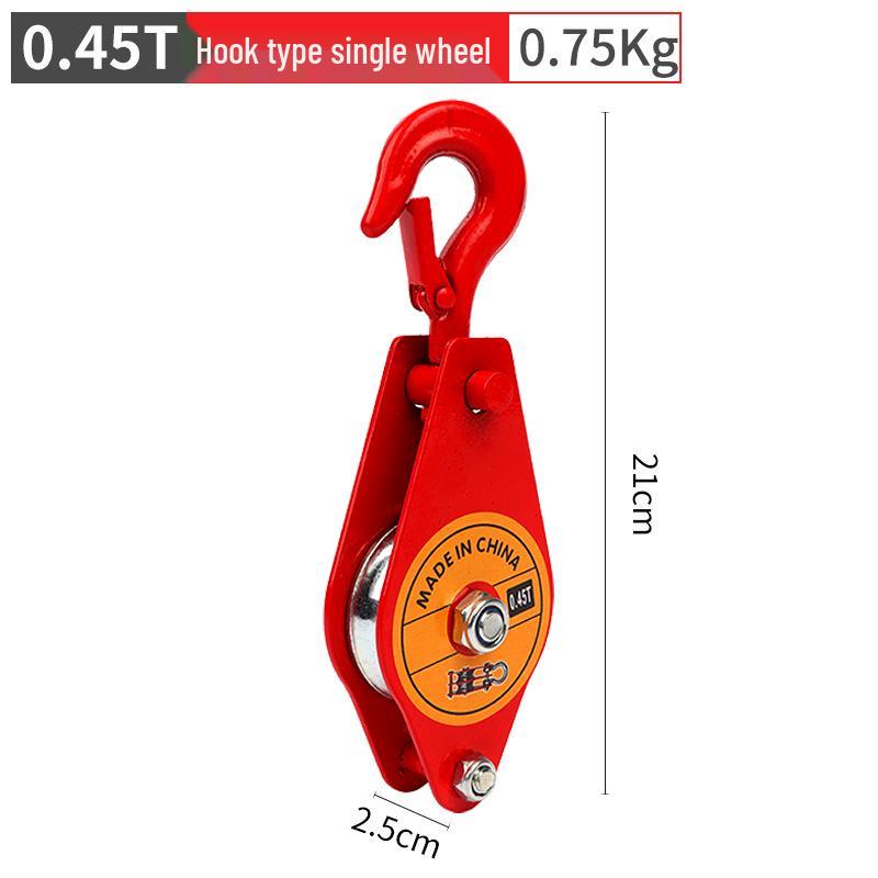Heavy-Duty Mini Lifting Pulley with Hook and Positioning Wheel