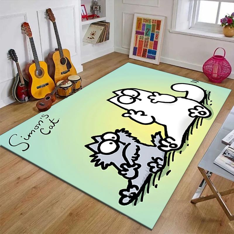 Simon's cat Polyester Carpet, Soft Indoor Mat for Office Chair, Living Room, Computer Desk - Decorative Home Office Rug Design