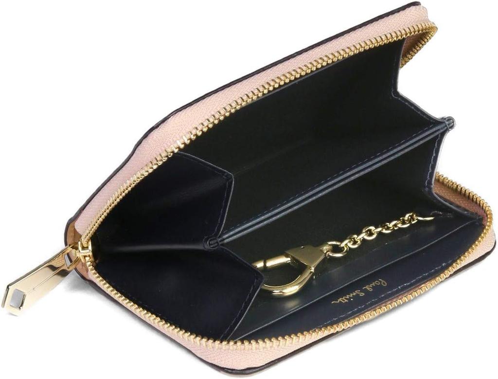 Paul Smith Cat Doodle Women's Mini Wallet, Compact Coin Purse, Card Case, Multi-Purpose Case with Key Hook, Dusty Pink