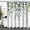 Bathroom Floral Shower Curtain, Retro Flower Farmhouse Flower Plant Butterfly Animal Bohemia, Bathtub Shower Curtain With Hooks