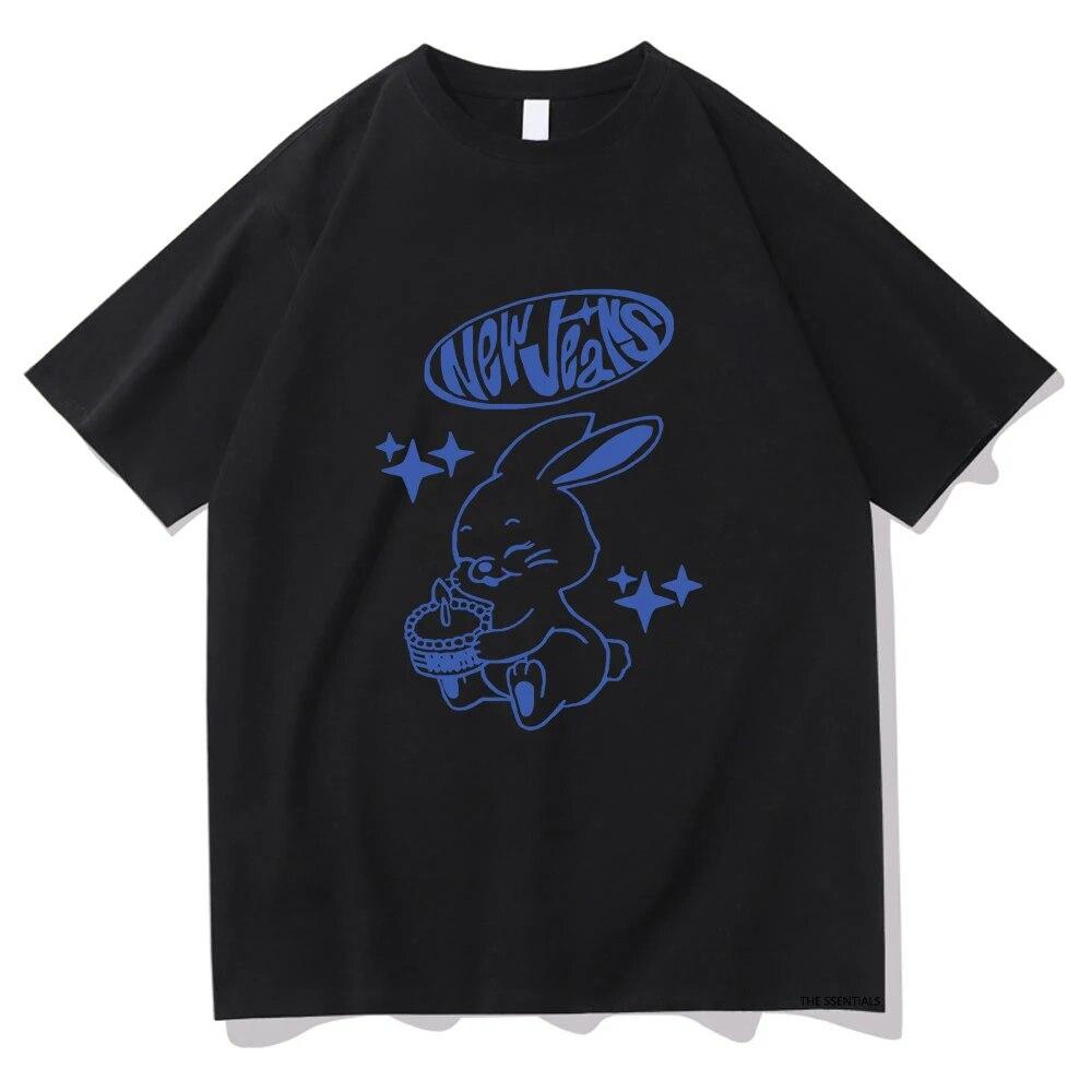 2023 NewJeans Bunnies Tričko Unisex Harajuku Grafika Funny Kawaii Tričko Unisex Vysoce kvalitní Denní Ležérní Bavlněná trička Korea