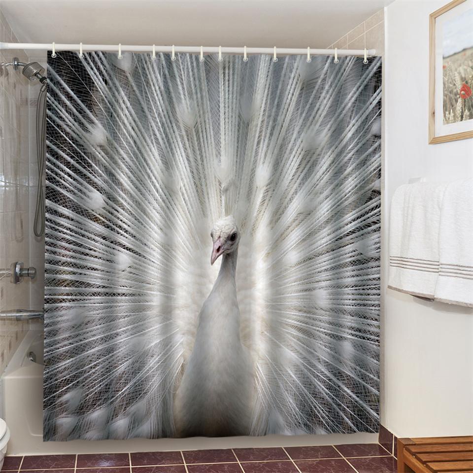 Cat Brushing Teeth Shower Curtain Bathroom Product Waterproof Durable Polyester Fabric Room Decoration cortinas With 12pcs Hooks