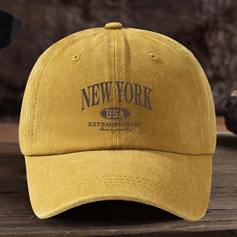 1pc NEW YORK Print Baseball Cap with Lettering,Outdoor Hat Suitable for Travel,Fishing Casual Wear,Textile Cap Duckbill Style