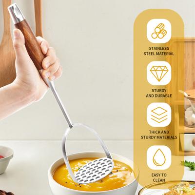 Edelstahl Kartoffelstampfer Küche Avocado Tomate Obst Gemüse Stampfer Schwerlast Fruchtpüree Utensil zum Kochen