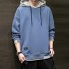 Men Autumn Hoodie Loose Hooded Contrasting Colors Hip Hop Casual Keep Warm Drawstring Korean Style Pullover Spring Hoodie Male Clothes