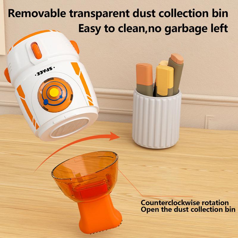 Portable Desktop Dust Cleaner Cartoon Rocket Vacuum Cleaner Multi-Functional Desktop Cleaning Too For Removing Debris Paper