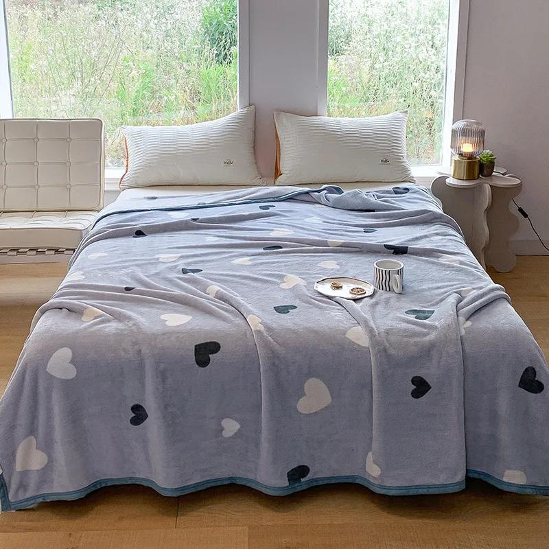 Thick Thow Blanket Geometic Style Reactive Printed Flannel Fleece Blanket for Beds Single/Queen/King Plush Plaids Sofa Plaid Bed