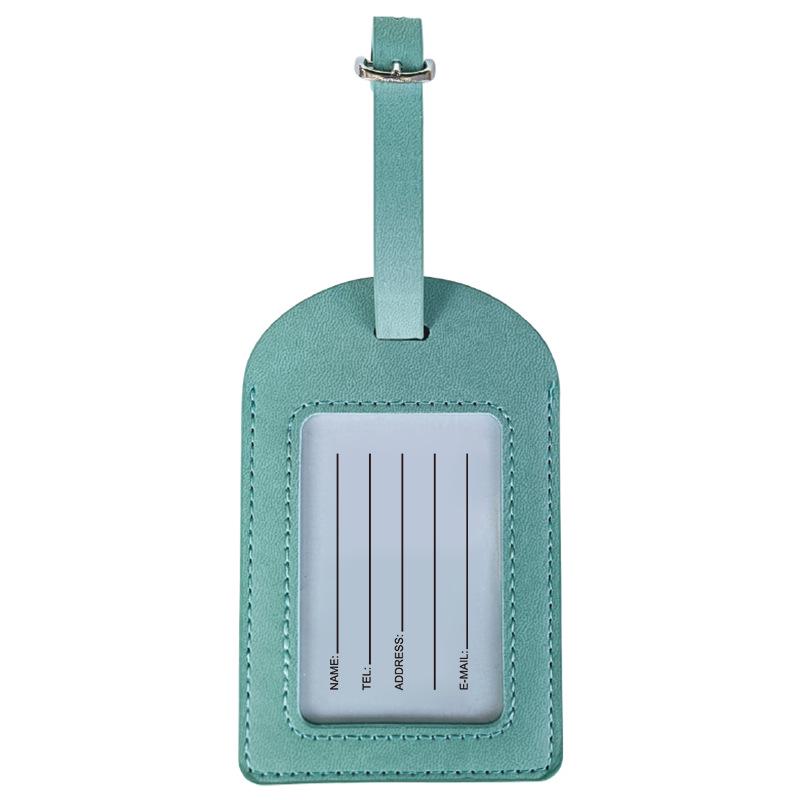 Multicolor PU Leather Luggage Tag, Customizable with Company Logo, for Trolley Bags and Suitcases.