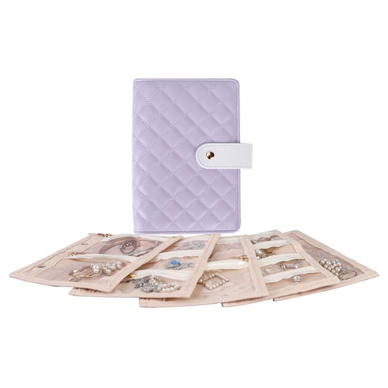 Schmuckaufbewahrungsbuch Wasserdichte Transparente Aufbewahrungsalben für Ohrringe Halsketten Ringe Schreibtisch Schubladen-Organizer