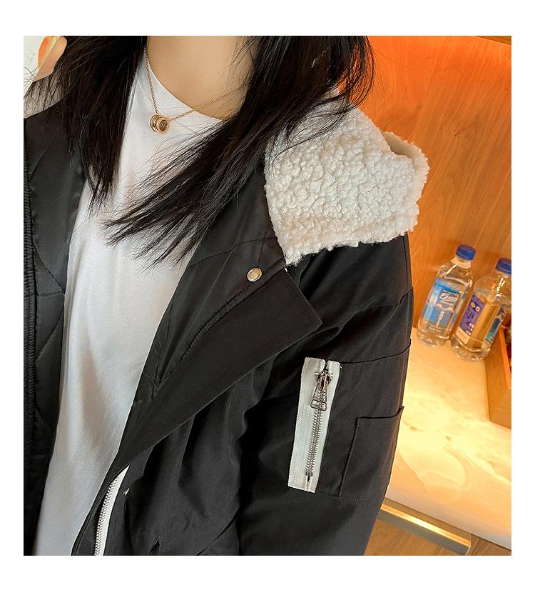 Autumn and Winter Plus Size Women's Korean Style Hooded Jacket Over the Knee Long Cotton Jacket