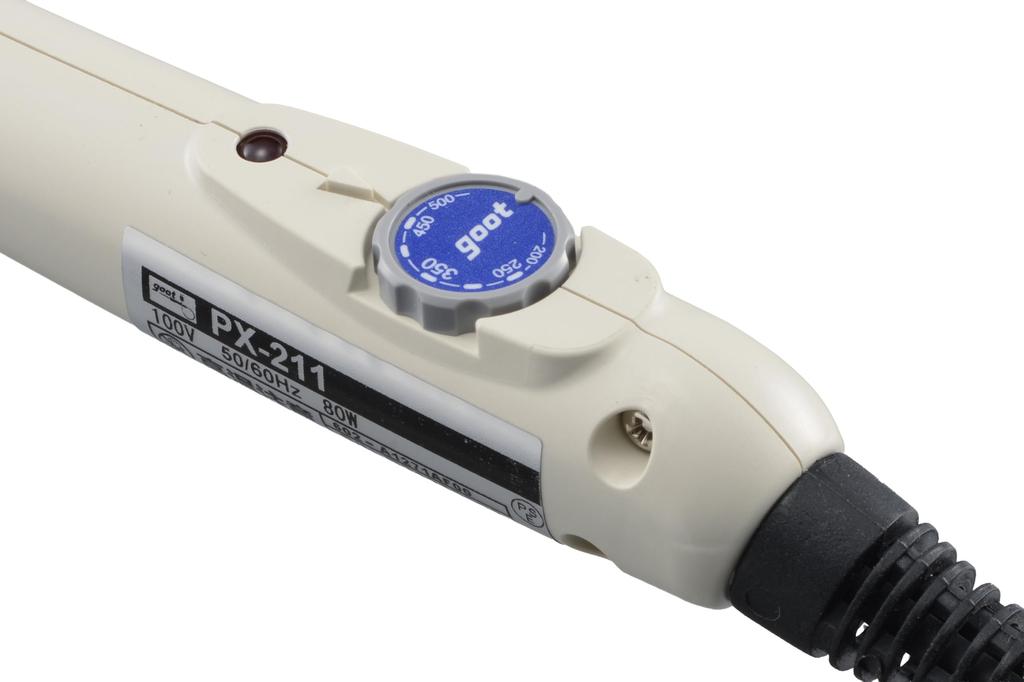 Taiyo Electric Industries (goot) 80W Temperature-Controlled Soldering Iron PX-211 with Heat-Resistant Protective Cap, 200-500℃, 100V, Japanese Domesti