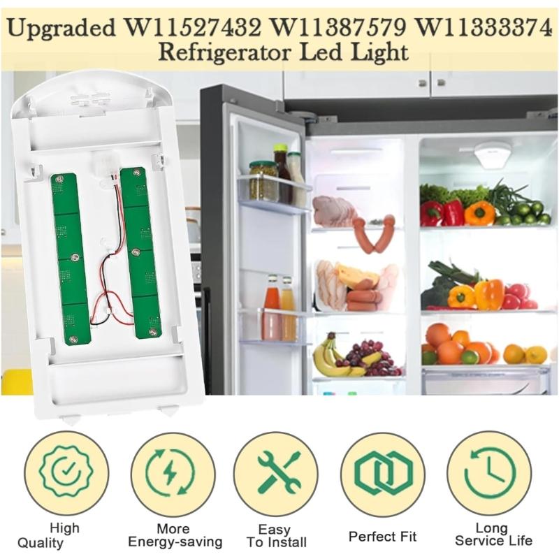 Quick Install Refrigerator Light Bulb High Brightness Fridge Light Module For W11527432 W11387579 W11333374 Part