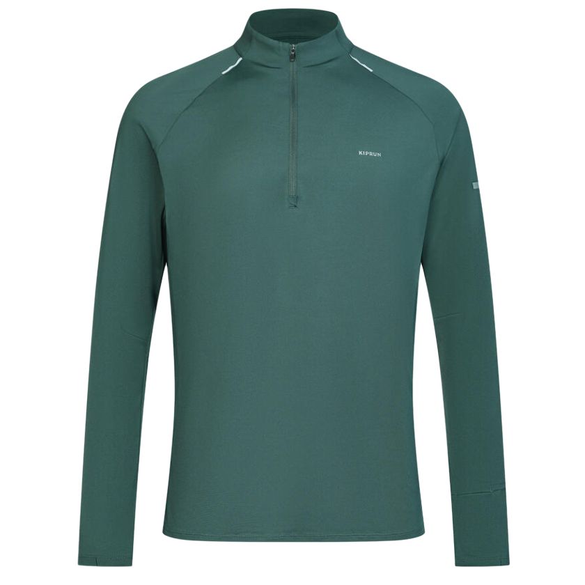 

DECATHLON KIPRUN 500 Series Sweat-wicking Quick Dry Breathable Sports Raglan Long Sleeve T-Shirt Men s Dark Gray Green S-175/88A