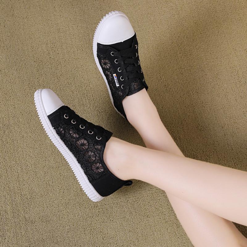 Trendy Vulcanized Shoes 2024 New Mesh Breathable Flat Sole Simple Comfortable Casual Women's Platform Sneakers Zapatos Mujer