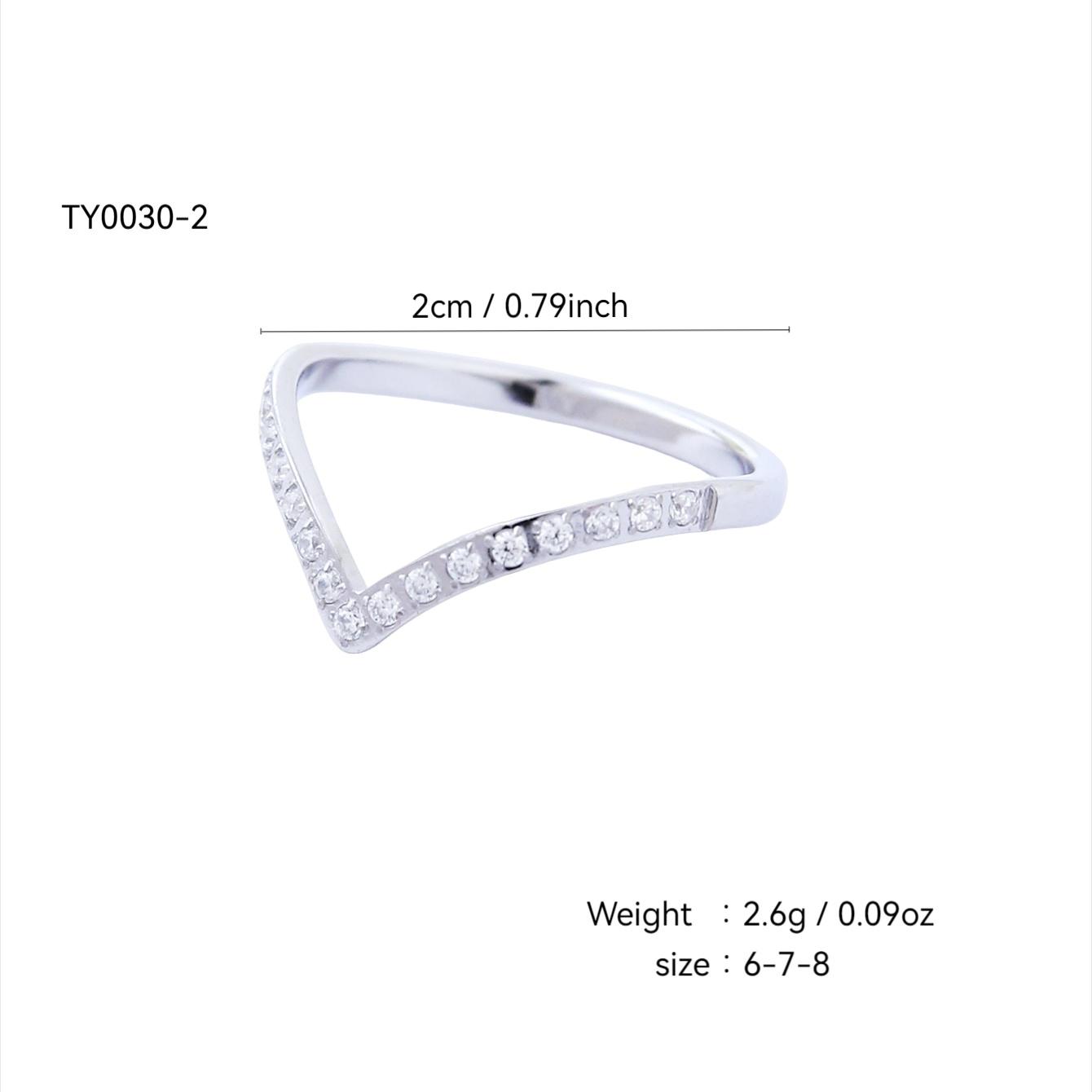 

Корейская Мода Простой Легкая Роскошь Холодный Стиль Чувство Зрелости Нержавеющая Сталь 18К Позолоченное Кольцо V-образной формы с Бриллиантами Женское 6