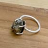 Pyrit 925 Sterling Silber Ring, roher Edelstein handgemachter Damen Boho Ring