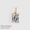 eManco 4 /6/8/10MM Stainless Steel Zircon Geometric Shape Charms Pendants Jewelry Making Supplies Diy Findings Accessories