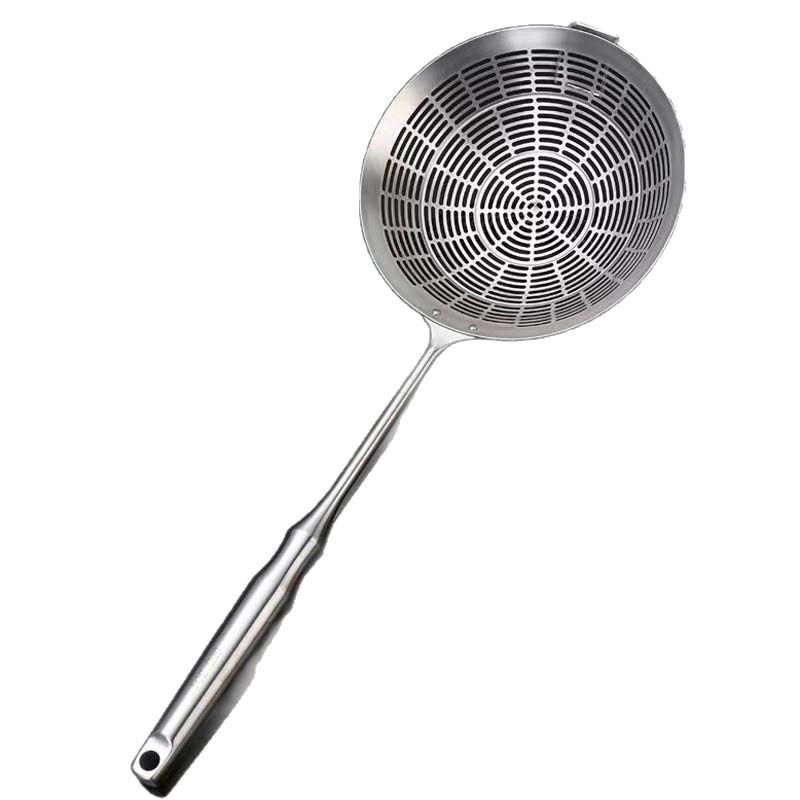 Extra Thick 304 Stainless Steel Slotted Spoon for Dumplings - Kitchen & Commercial Use