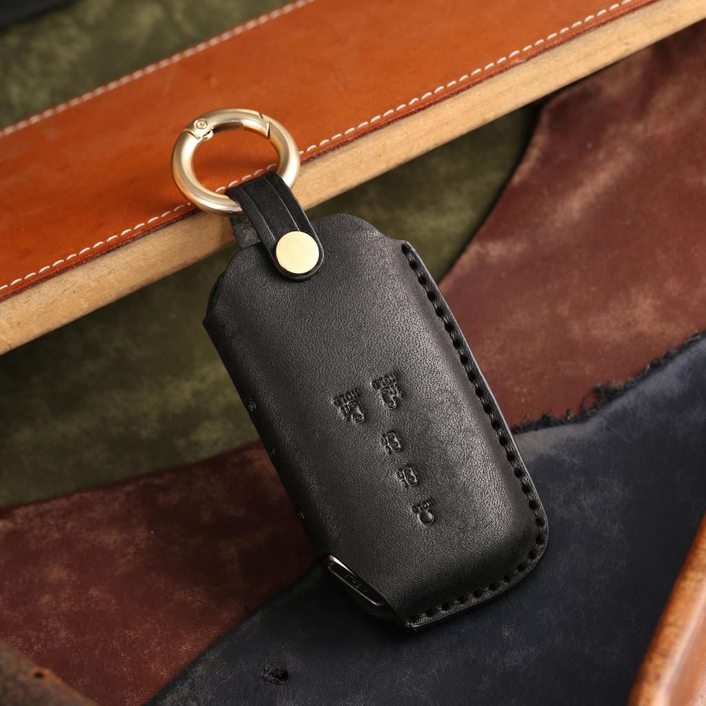 Suitable for Kia Business Car Leather Key Cover Handmade Leather High-end Key Bag Shell Ring