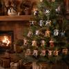 Calendrier de l'Avent de Noël pour Amoureux des Chats, Boîte Compte à Rebours 24 Jours avec Accessoires Décoratifs à Suspendre, Pendentifs en Acrylique, Décoration d'Arbre Festif, Fête de Fête
