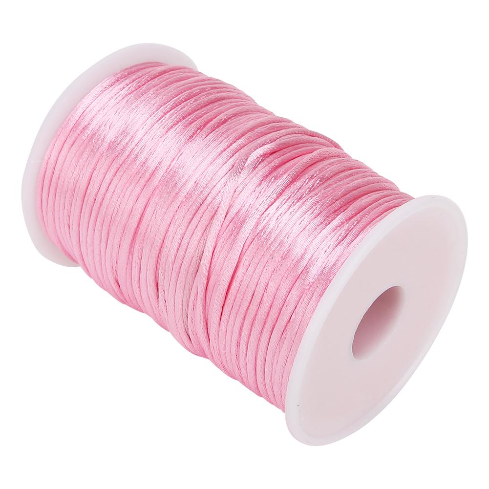 

6,5 см нейлоновый плетеный атласный шнур для китайского узелкового плетения ювелирных изделий своими руками шнуры для поделок украшения розовый розовый