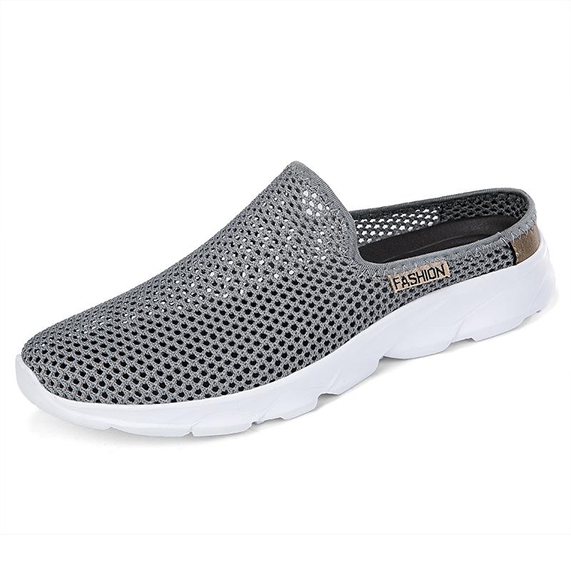 Summer Mens Casual Shoes Hollow Out Loafers Outdoor Mesh Flats Breathable Moccasins Comfy Sneakers Cool Muller Shoes Half Shoes
