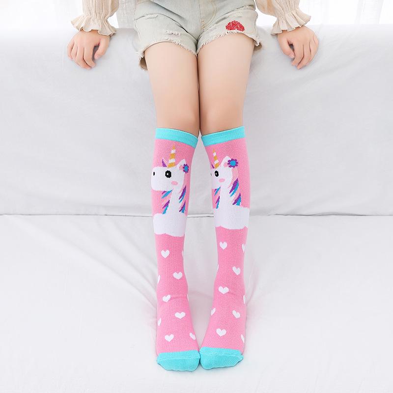 Children's Spring & Fall Over-the-Knee Cotton Socks - Cute Animal Cartoon Princess Mid-Calf Style
