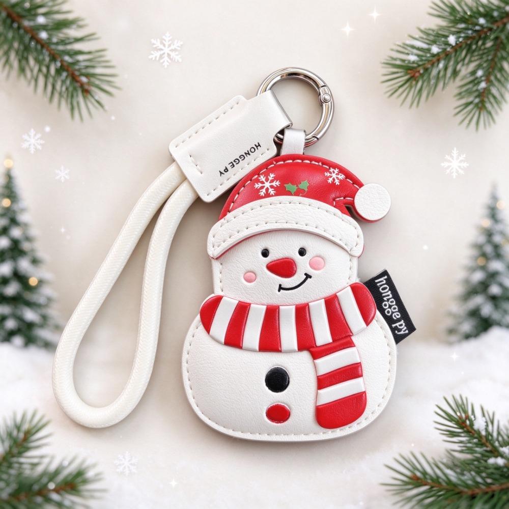 Lightweight Leather Keychain PU Leather Couple Christmas Pendant Couple Holiday Gift