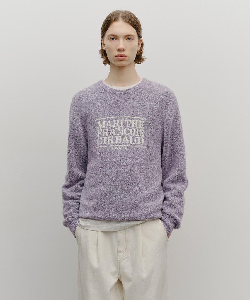 Malittepeulangsowajeobeo Boucle Classic Logo Knit Pullover Light Purple
