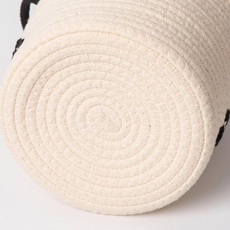 1PC Woven Decorative Basket Bedroom Laundry Basket Desktop Storage Bin Black White Storage Containers For Countertop Organizing