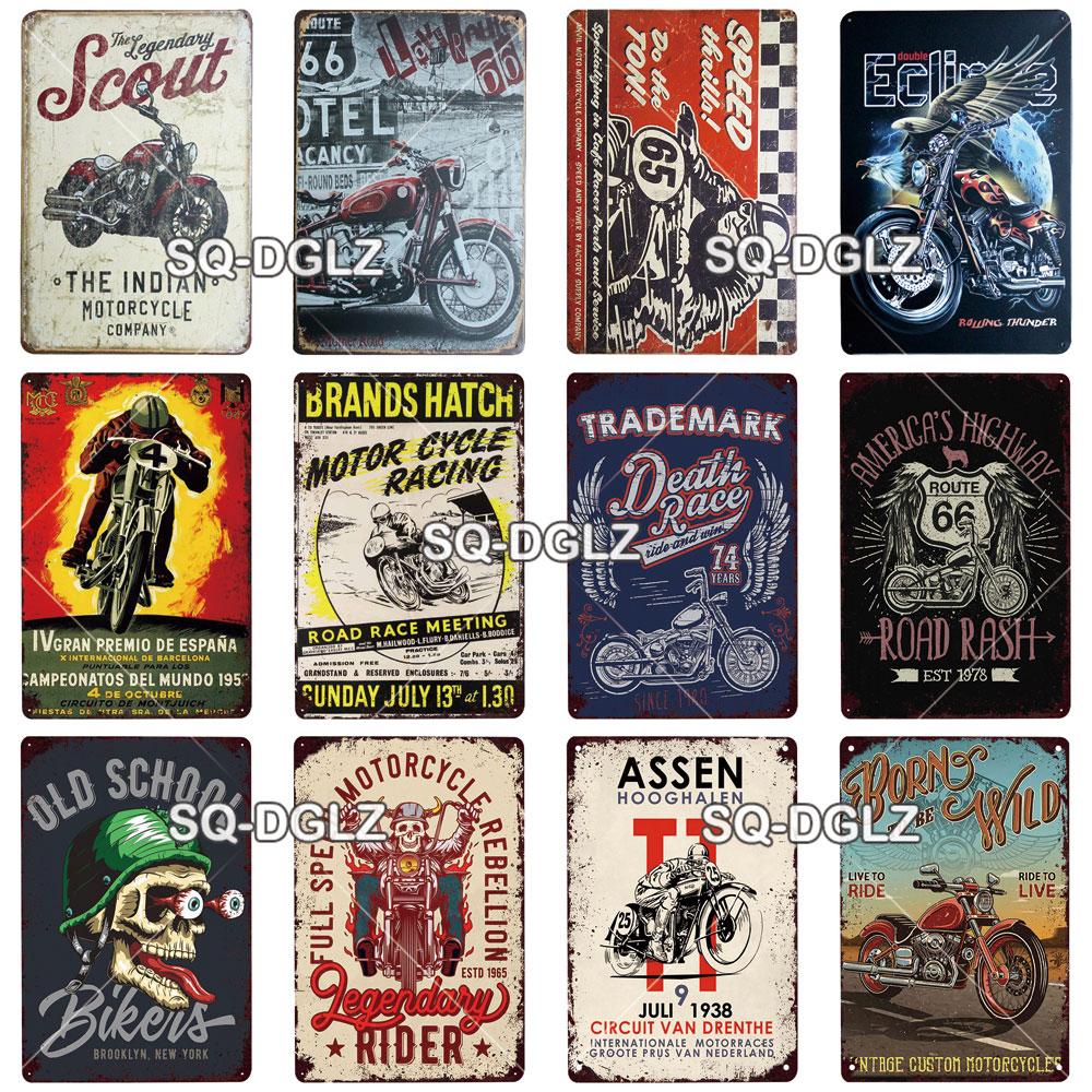 Motorcycles Metal Sign Vintage Plaque Metal Poster Tin Sign Wall Decoration Bar Pub Decor For Garage Racing Car Poster