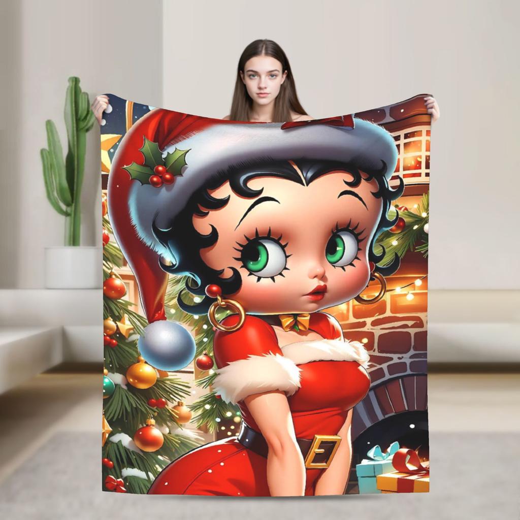 B-Bettys Boops Throw Blanket for Couch  Soft Fuzzy Plush Blanket 50x60 Inch Multi-size Bedspread for All Seasons