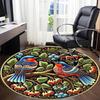 1pc Ornate Birds Carpet, Round Non Slip Durable Large Size Office Carpet, Suitable for Office