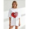 Women's Short-Sleeve T-Shirt with Red Sequin Broken Heart (Scattered Small Hearts) Print