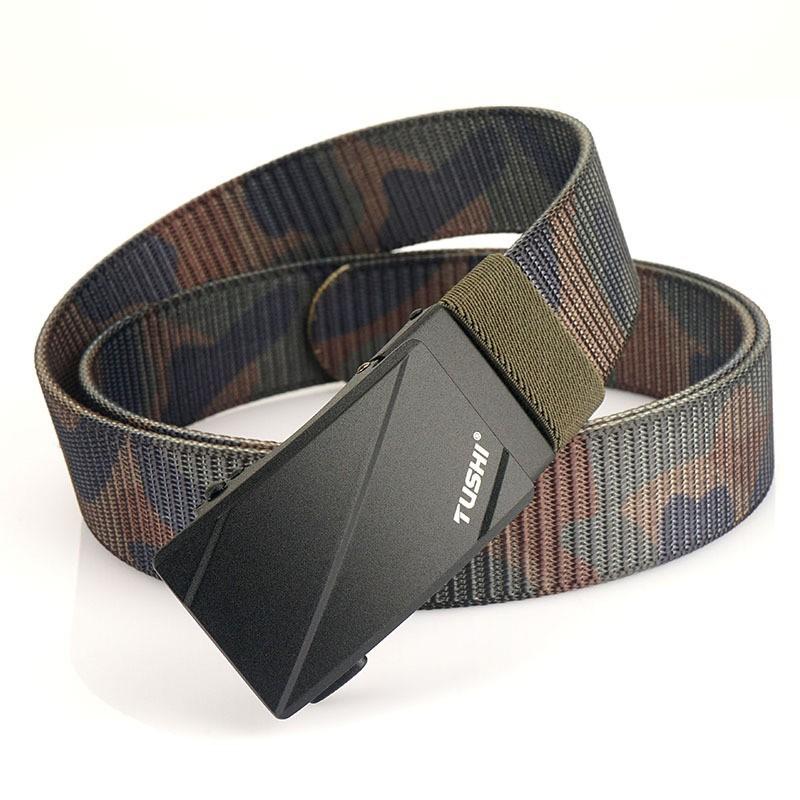 

Men s Alloy Automatic Buckle Nylon Belt Outdoor Training Casual Fashion Business All-match 120cm