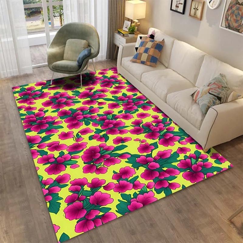 Flower Pattern Floor Mats Door Decoration Home Living Room Floor Mats