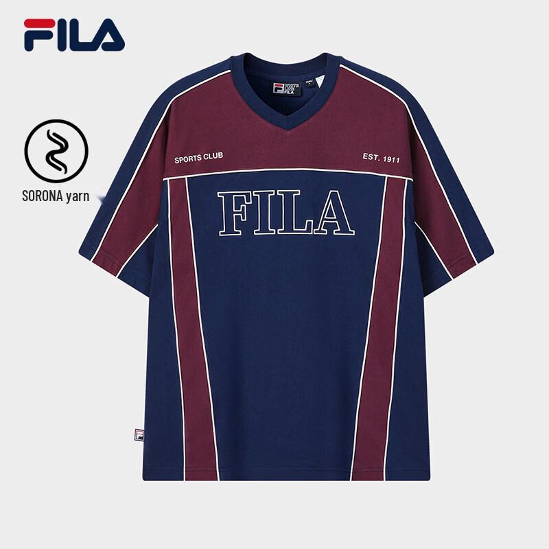 FILA Men s Casual Colorblock V-Neck T-Shirt 2XL