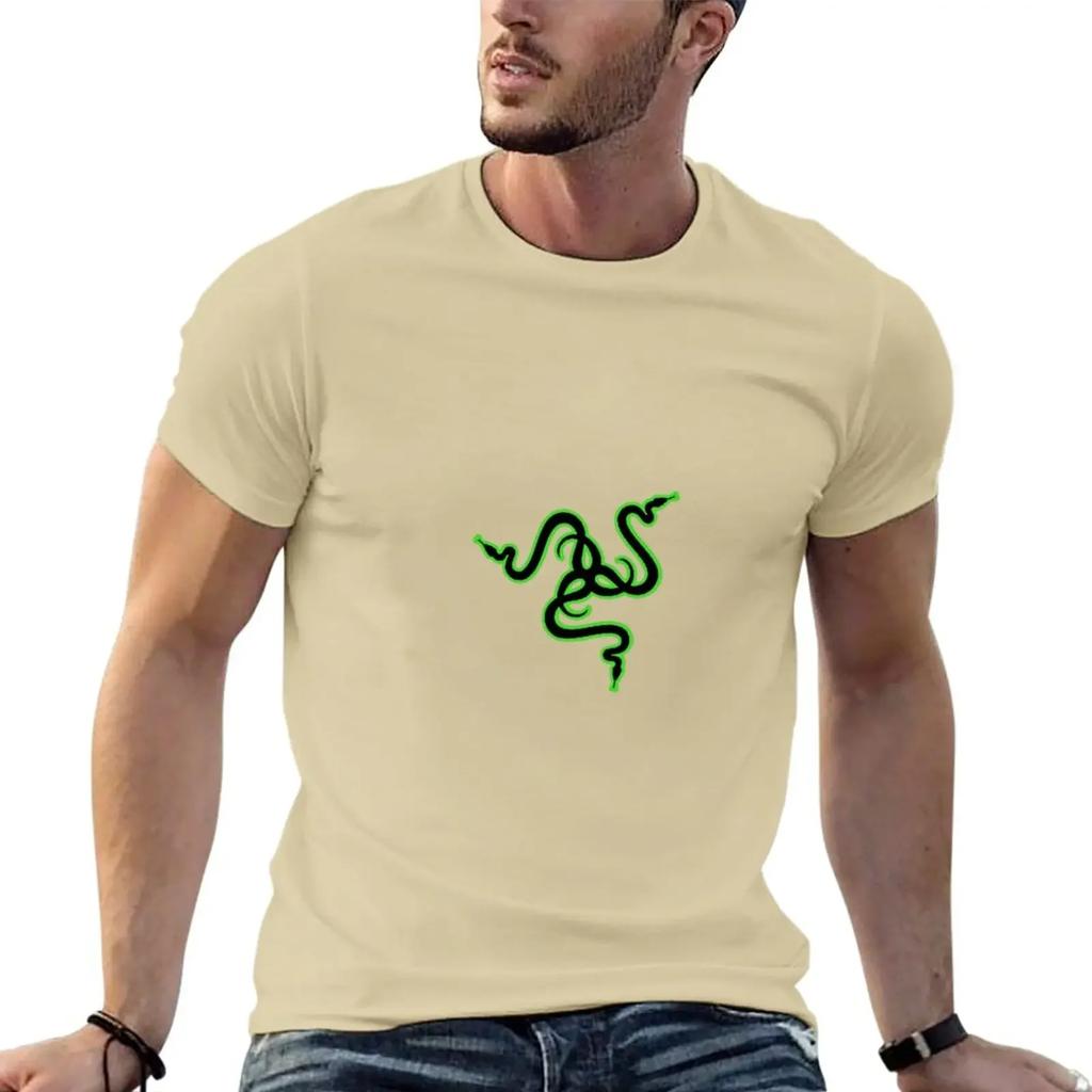 Razer Logo T-Shirt korean fashion funny t shirt heavyweight t shirts plain t shirtsoversized