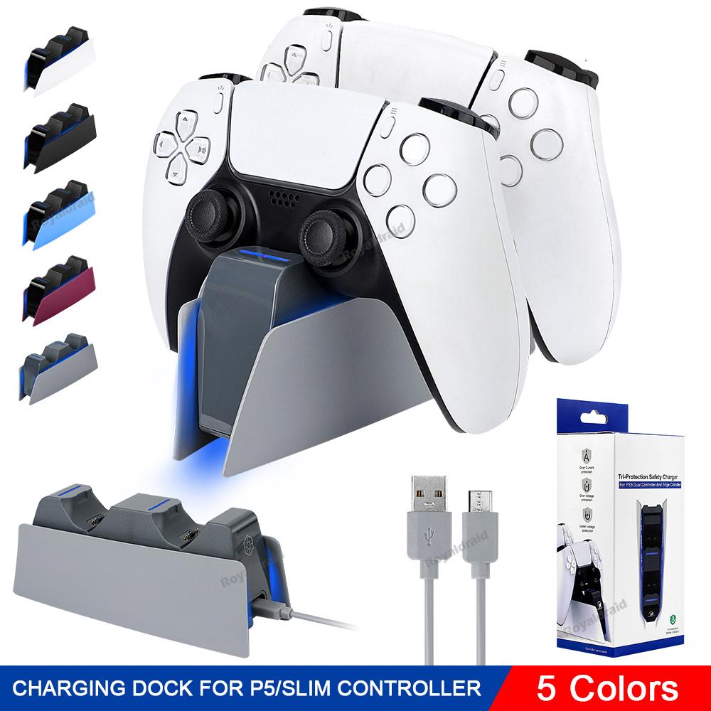 5 COLORS for PS5 Controller Charging Dock Dual Fast Charger Station for PS5 Type-C & PS5 Edge Game Controller  Indicator