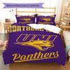 Northern Iowa Panthers Pattern Bedding Set Quilt Cover Pillowcase Home Decor Gift (1 * Duvet Cover + 2 * Pillowcase, Without Core)